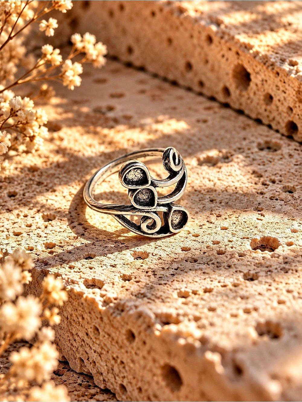 Silver tone Statement Ring